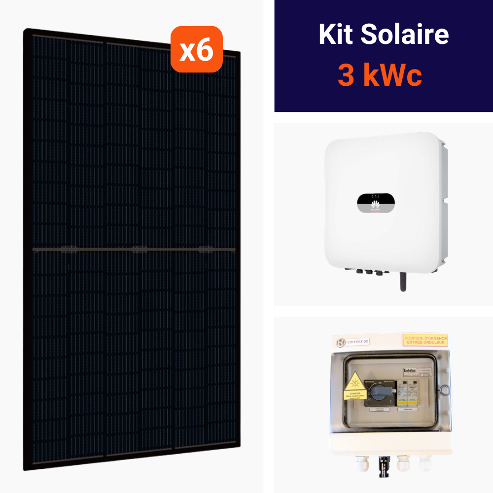 Kit Huawei 3kWc • DMEGC 500 • 3KTL-L1 • Monophasé