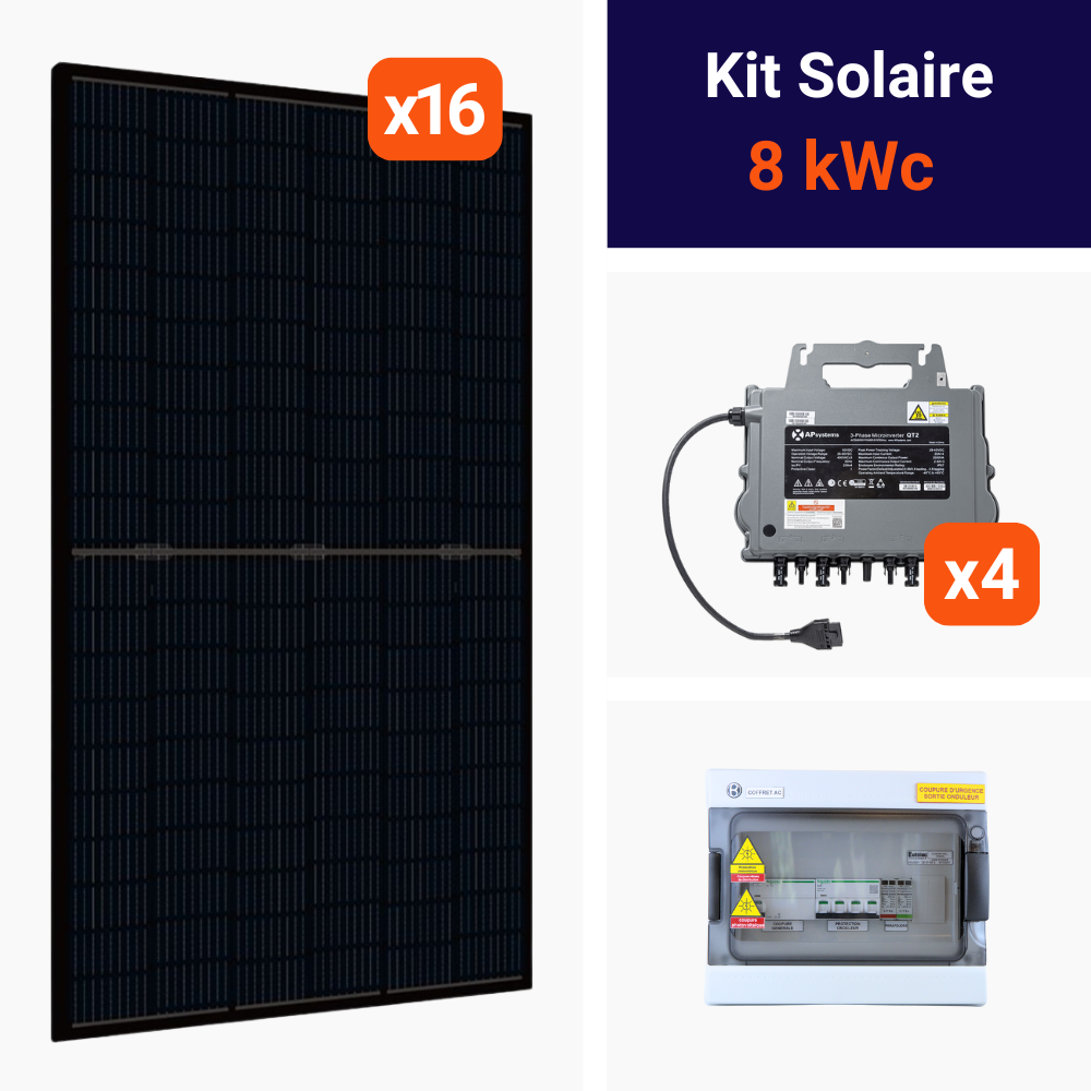 Kit 8kWc • 16x DMEGC 500 • QT2 • Triphasé