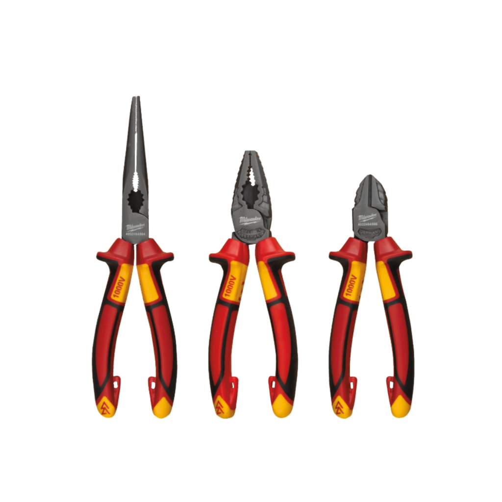 Milwaukee - 4932464575 - VDE 3 Piece Plier Set - Set de 3 pinces VDE électricien