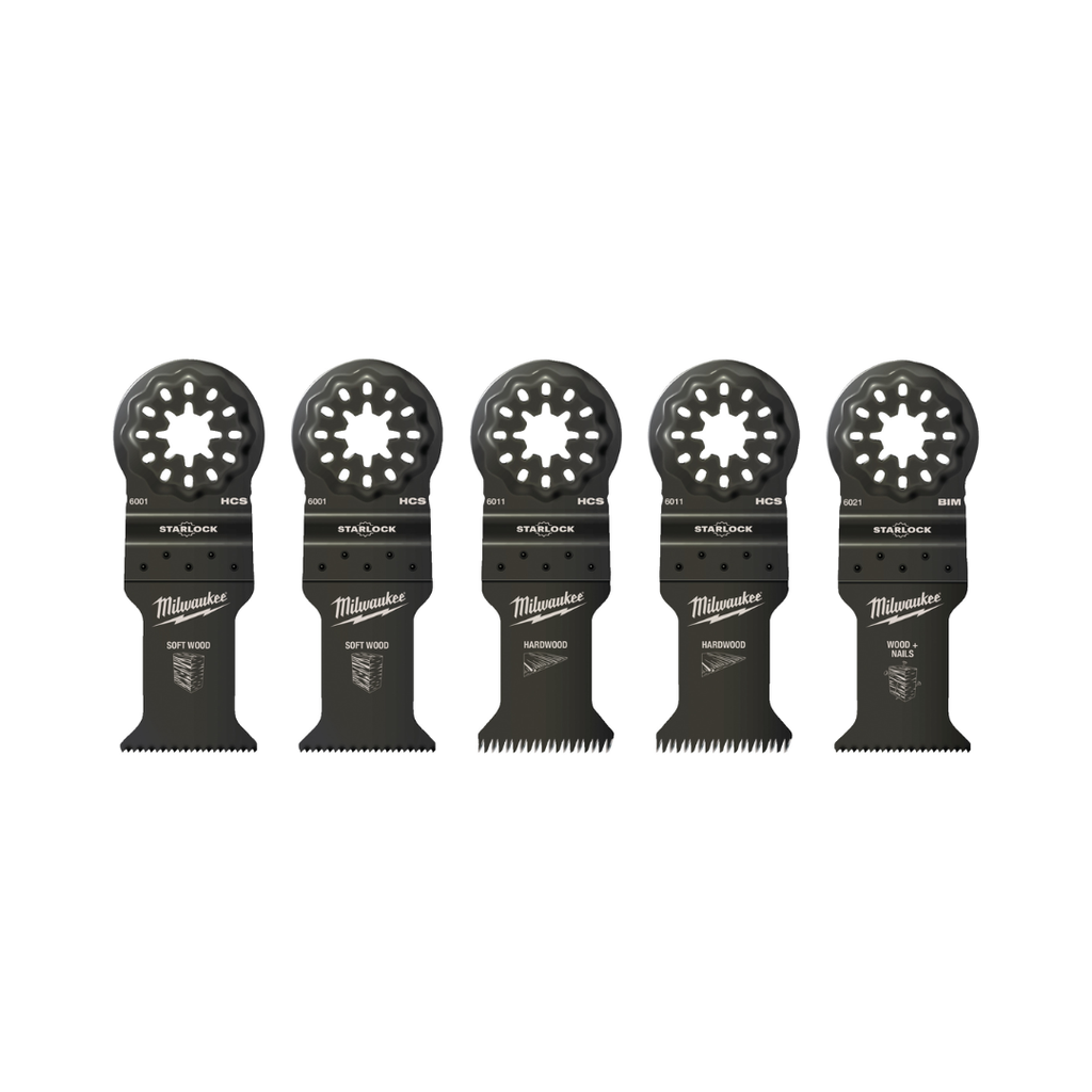 Milwaukee - 48906114 - Wood Set - 5 pc - Coffret de 5 lames pour Multi-Tool