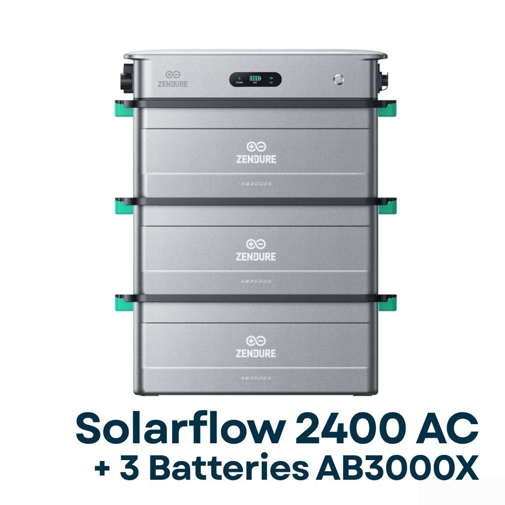 Kit Zendure Solarflow 2400AC + 3x AB3000X