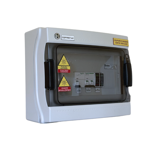[4-086-015] Eutelec - Coffret de protection AC 8/10kW 50A 300mA - avec parafoudre T2 - monophasé