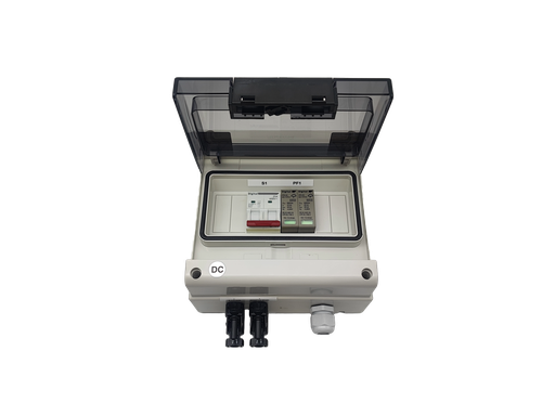 [4-096-018] WA Conception - Coffret DC 1 String max, 25A 600VDC, avec parafoudre DC Type 2 + connectique MC4