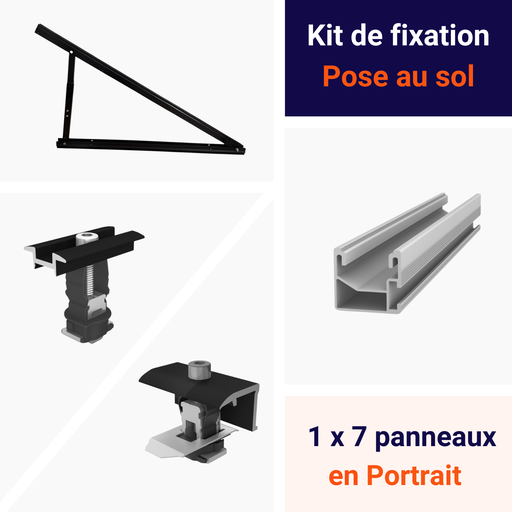 [K2-KIFIGR-1X7PO] Kit de fixation au sol - 1 ligne de 7 panneaux portrait